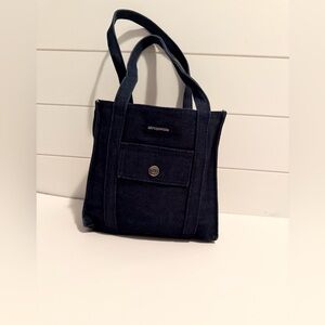 Aeropostale Y2K Dark Blue Denim Tote with Rare Iconic Hibiscus Floral Interior